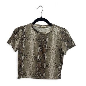 Snakeskin print boxy shirt